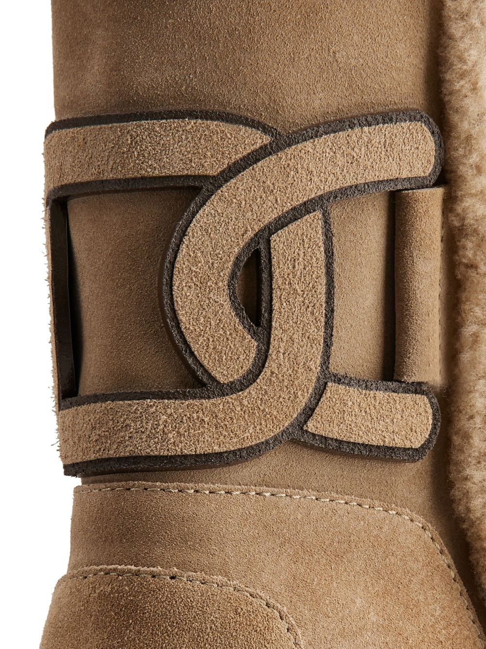 logo-patch suede boots - 5