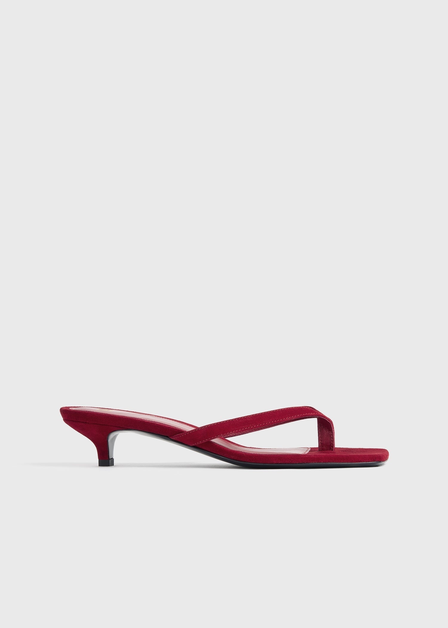 Suede heeled flip flops scarlet - 8