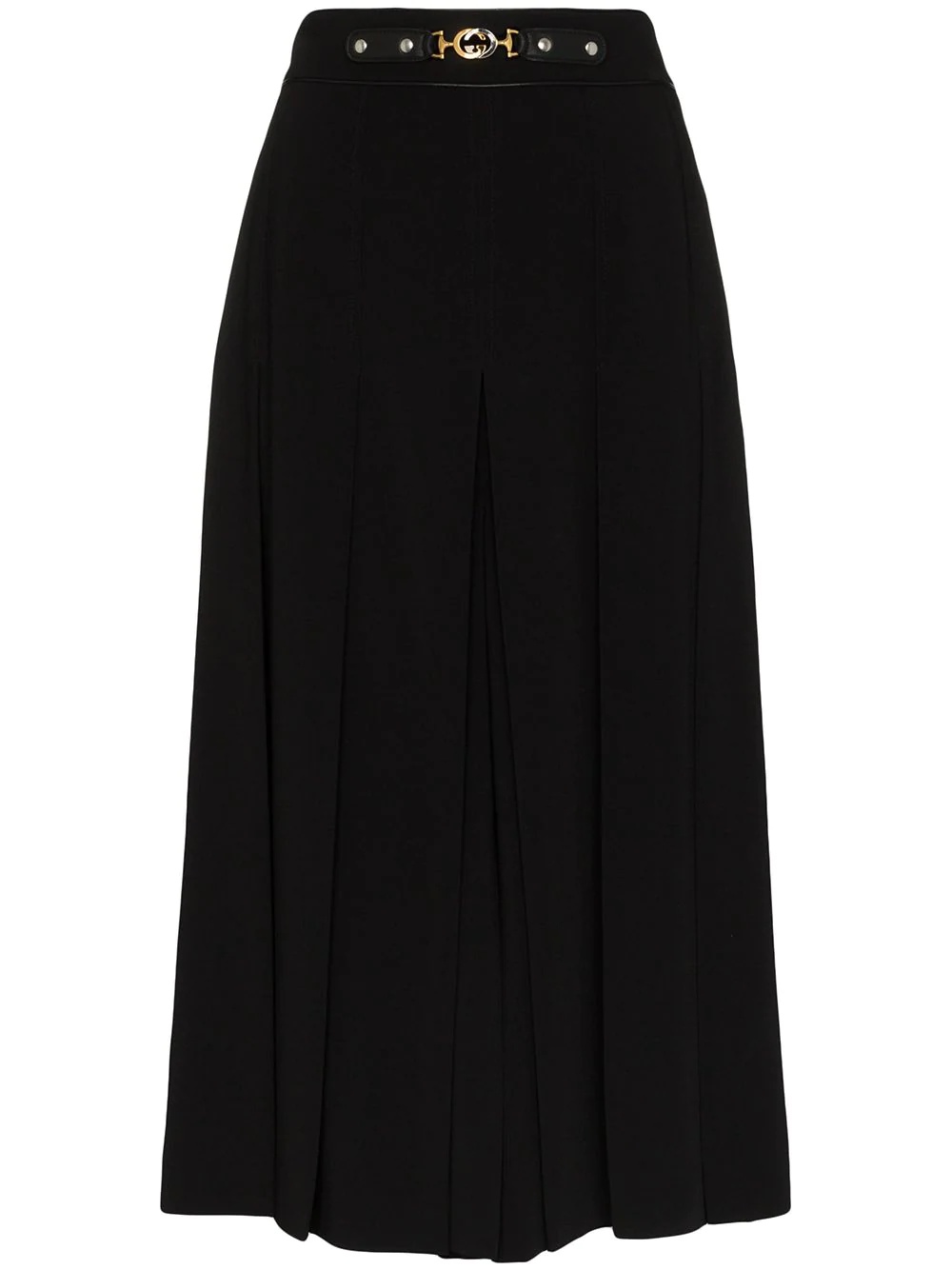 horsebit-embellished pleated culottes - 1