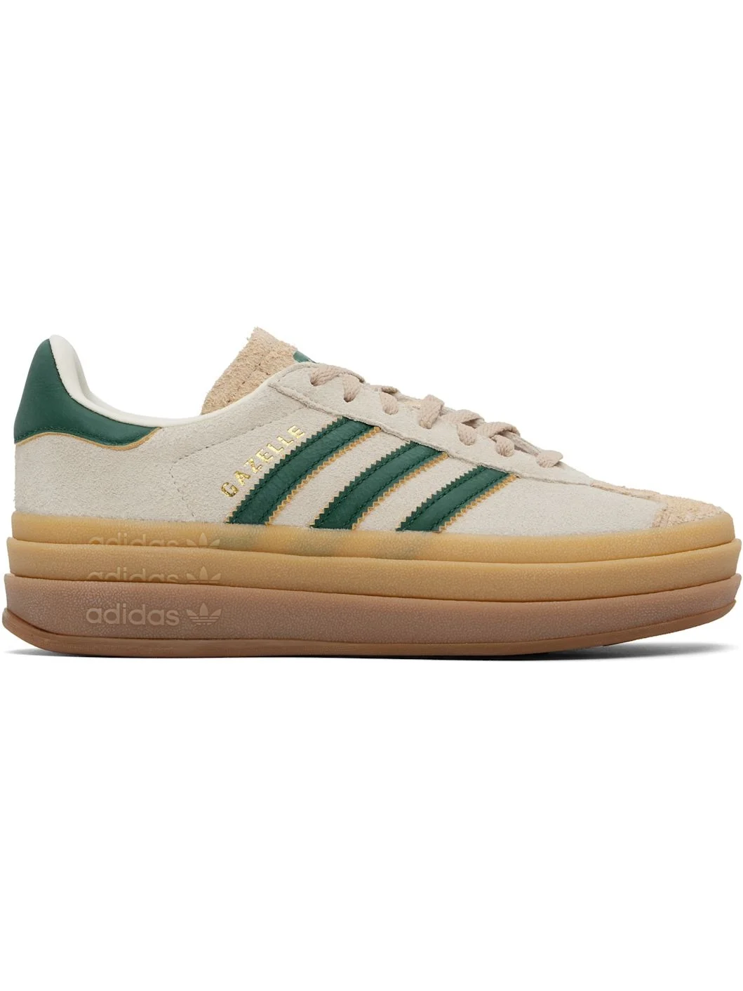 Beige Gazelle Bold Sneakers - 1