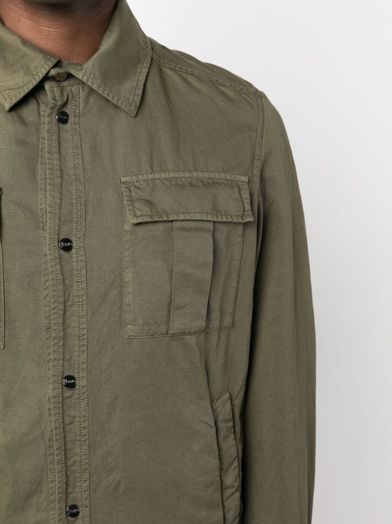 cotton-blend button-up shirt - 5