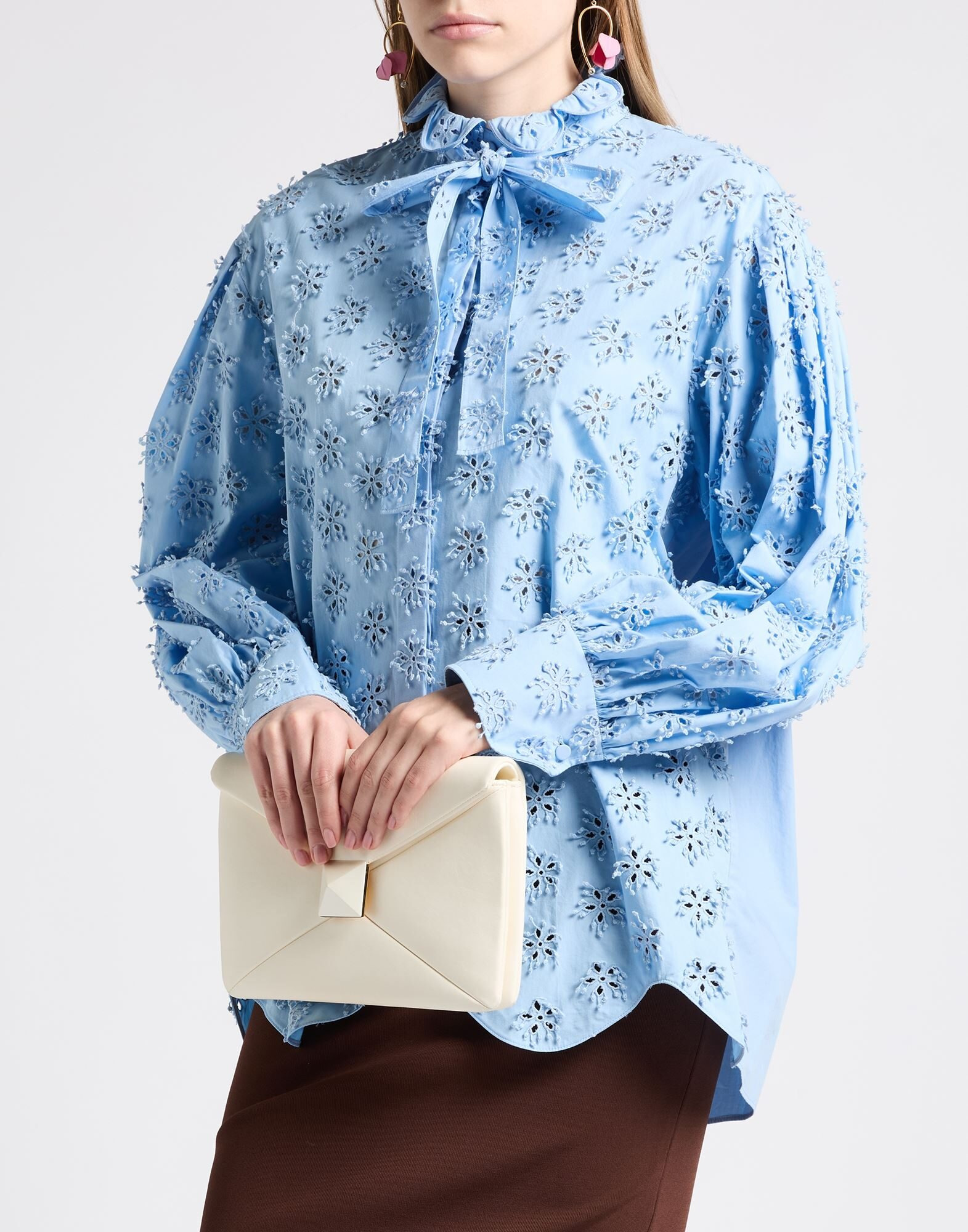 Sky blue Women's Lace Shirts & Blouses - 4