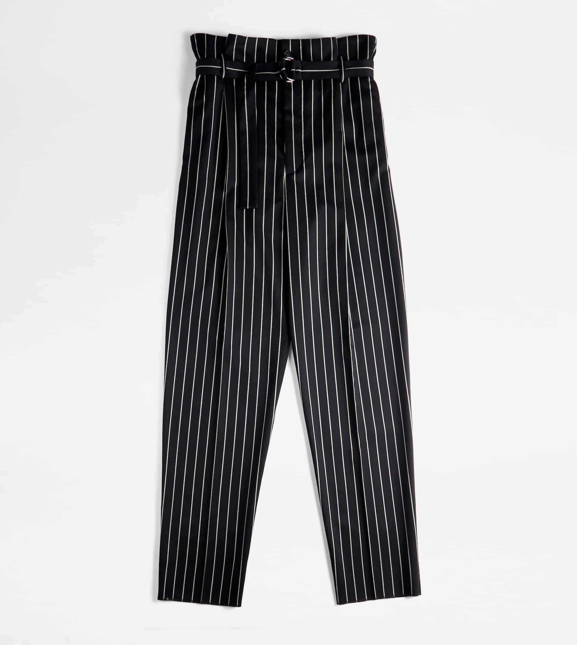 PANTS IN STRETCH WOOL WITH DARTS - WHITE, BLACK - 1