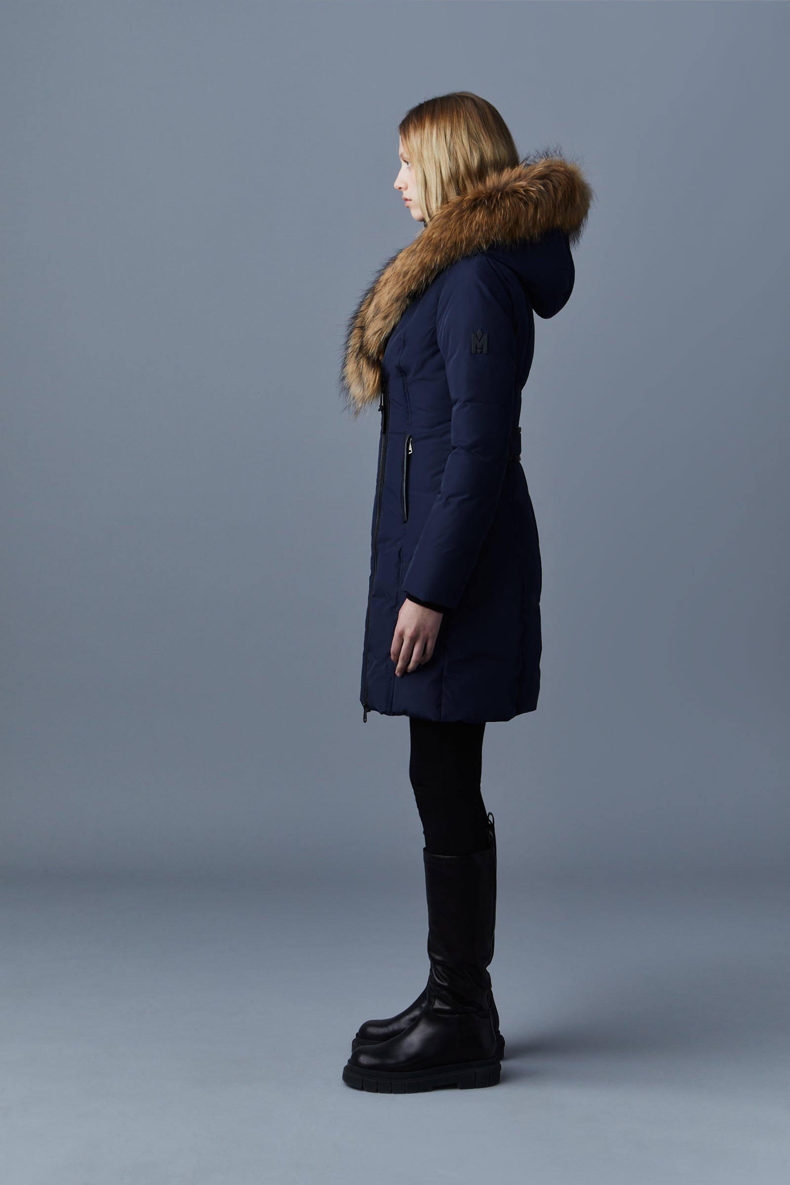 KAY down coat with natural fur Signature Mackage Collar - 3