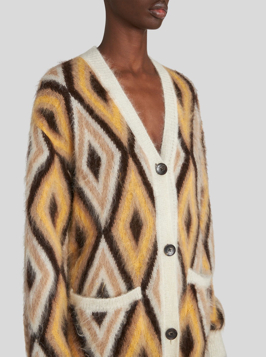 MAXI JERSEY JACQUARD CARDIGAN - 2