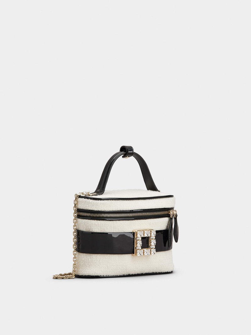 Roger Vivier Vanity Wool Strass Buckle Micro Bag in Fabric 3