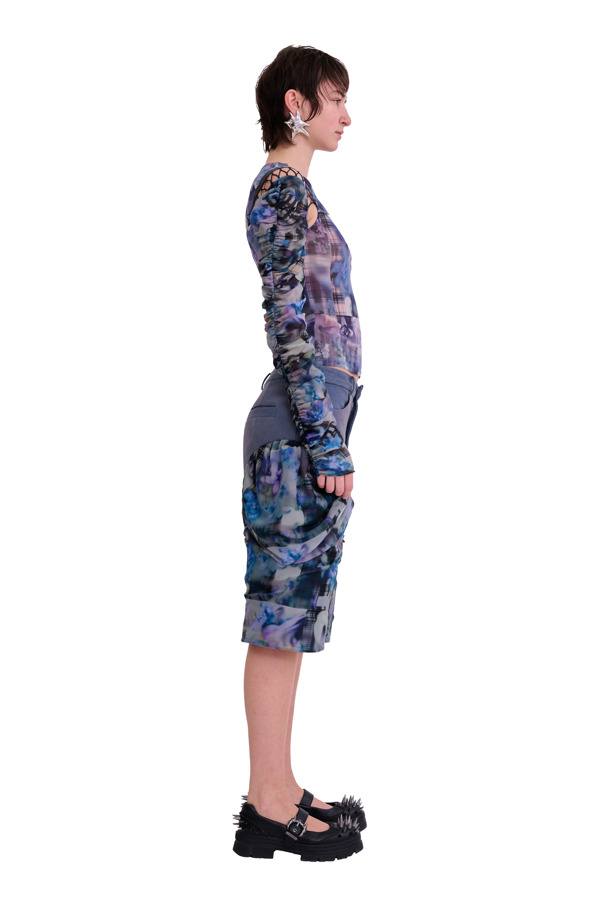 NAVY GARDEN BLUR GIVA SHORT - 6