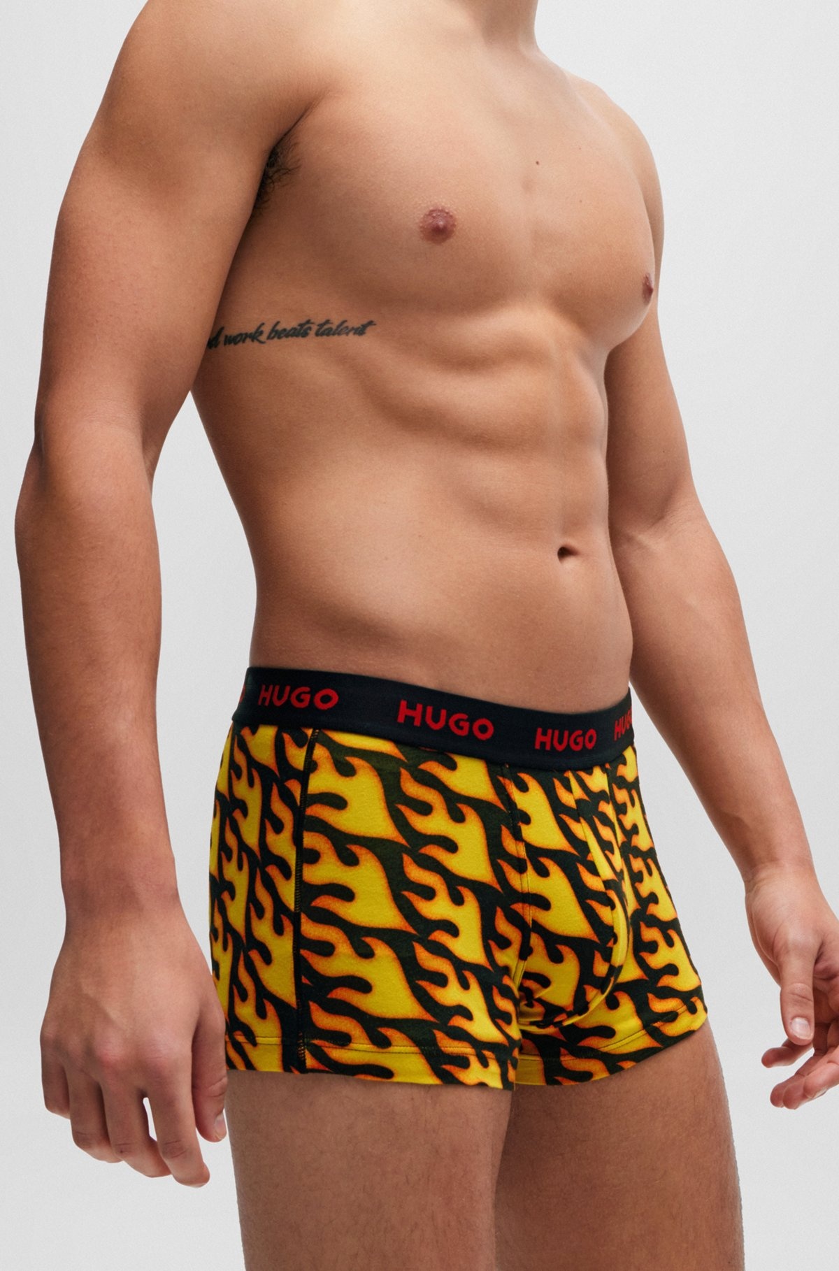 TRIPLE-PACK OF STRETCH-COTTON TRUNKS WITH LOGO WAISTBANDS - 4