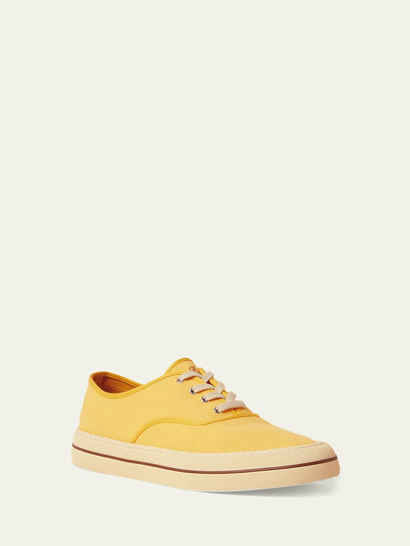 Loro Piana Men's Nantucket Walk Canvas Low-Top Sneakers outlook