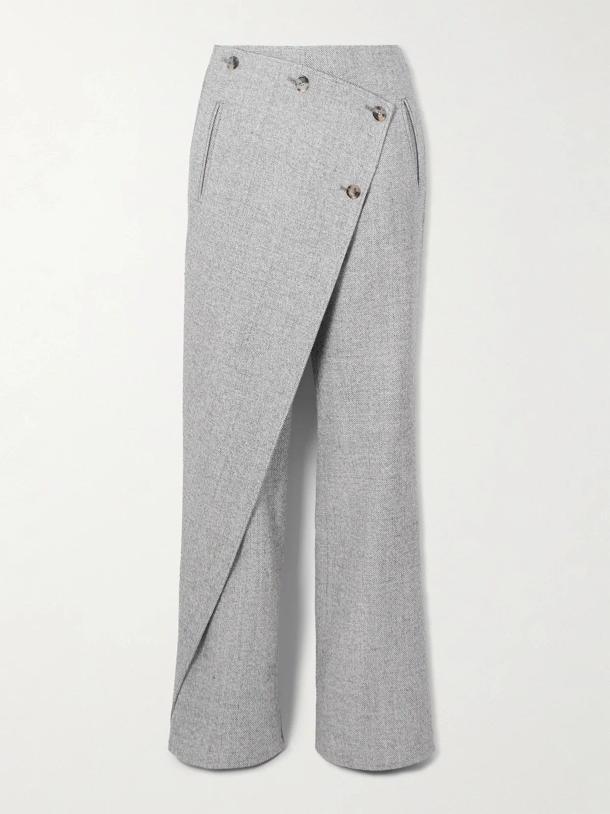 Oblique Caviar Wool Straight-leg Pants - 1