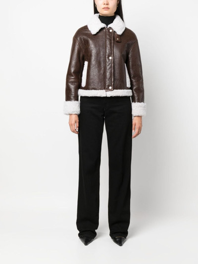 Yves Salomon shearling-trim leather jacket outlook