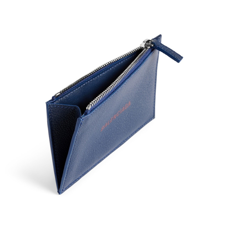 BALENCIAGA Men's Cash Long Coin And Card Holder Large  in Navy/burgundy outlook