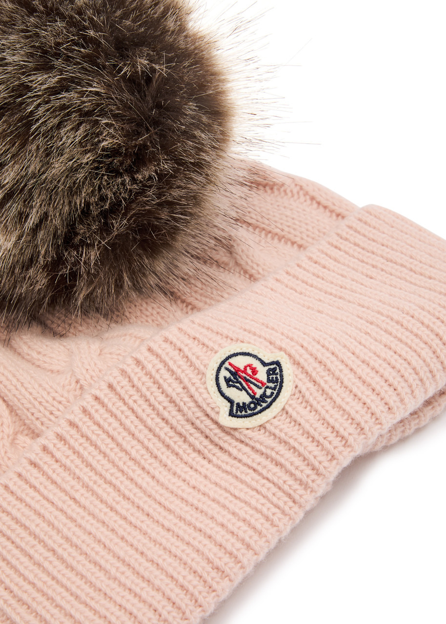 Moncler Pompom Cable-knit Wool-blend Beanie - 2