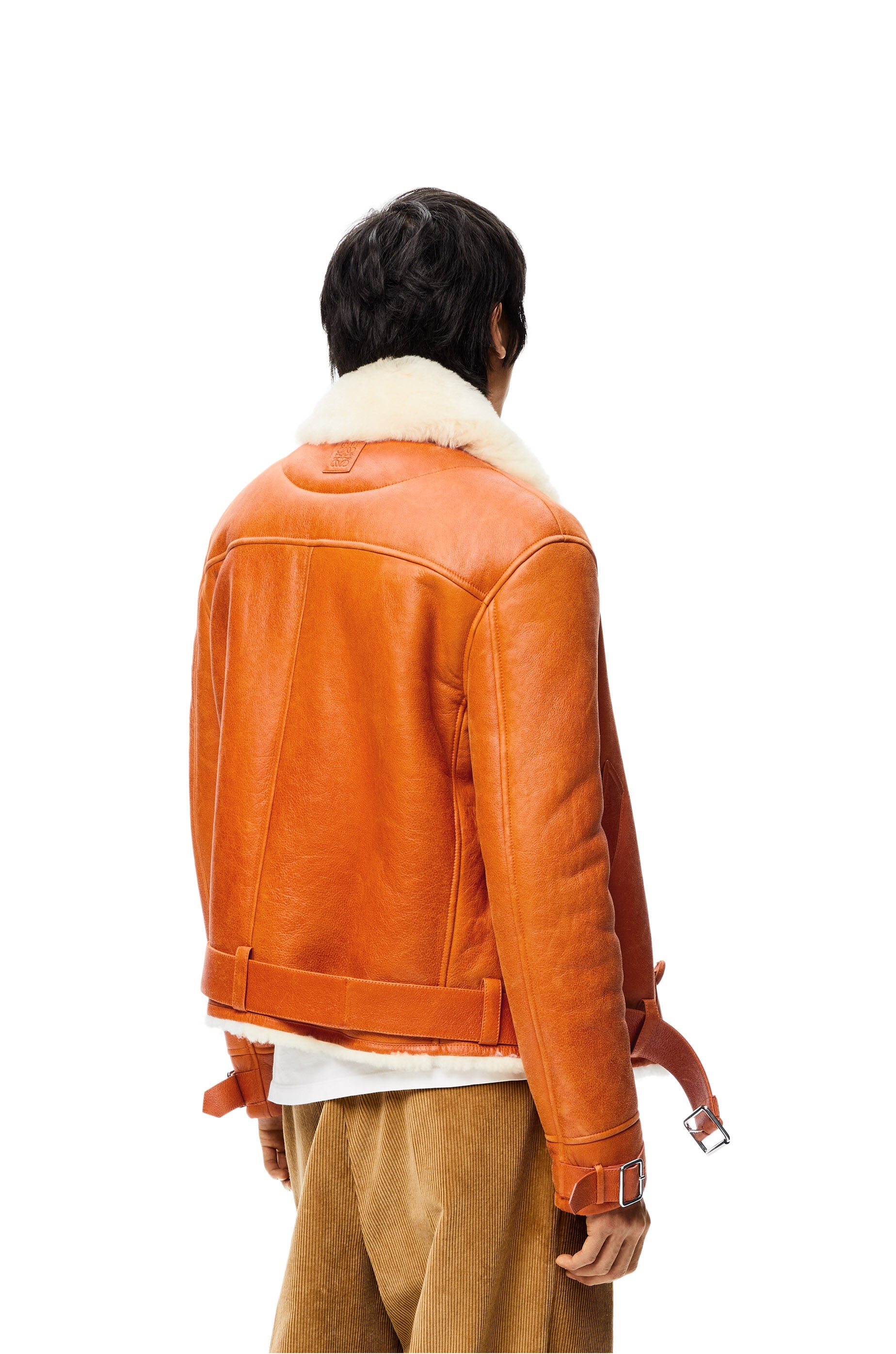 Belted jacket in shearling - 4