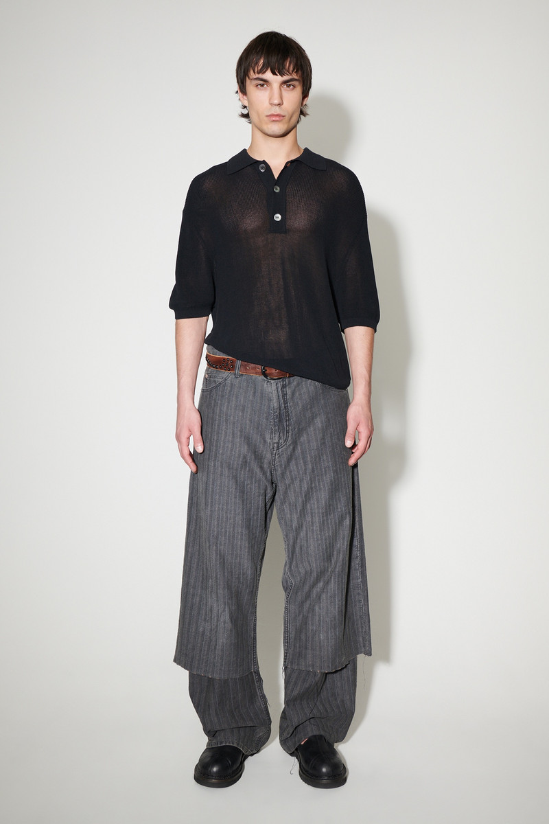 Our Legacy Traditional Polo Shadow Black Crispy Cotton outlook