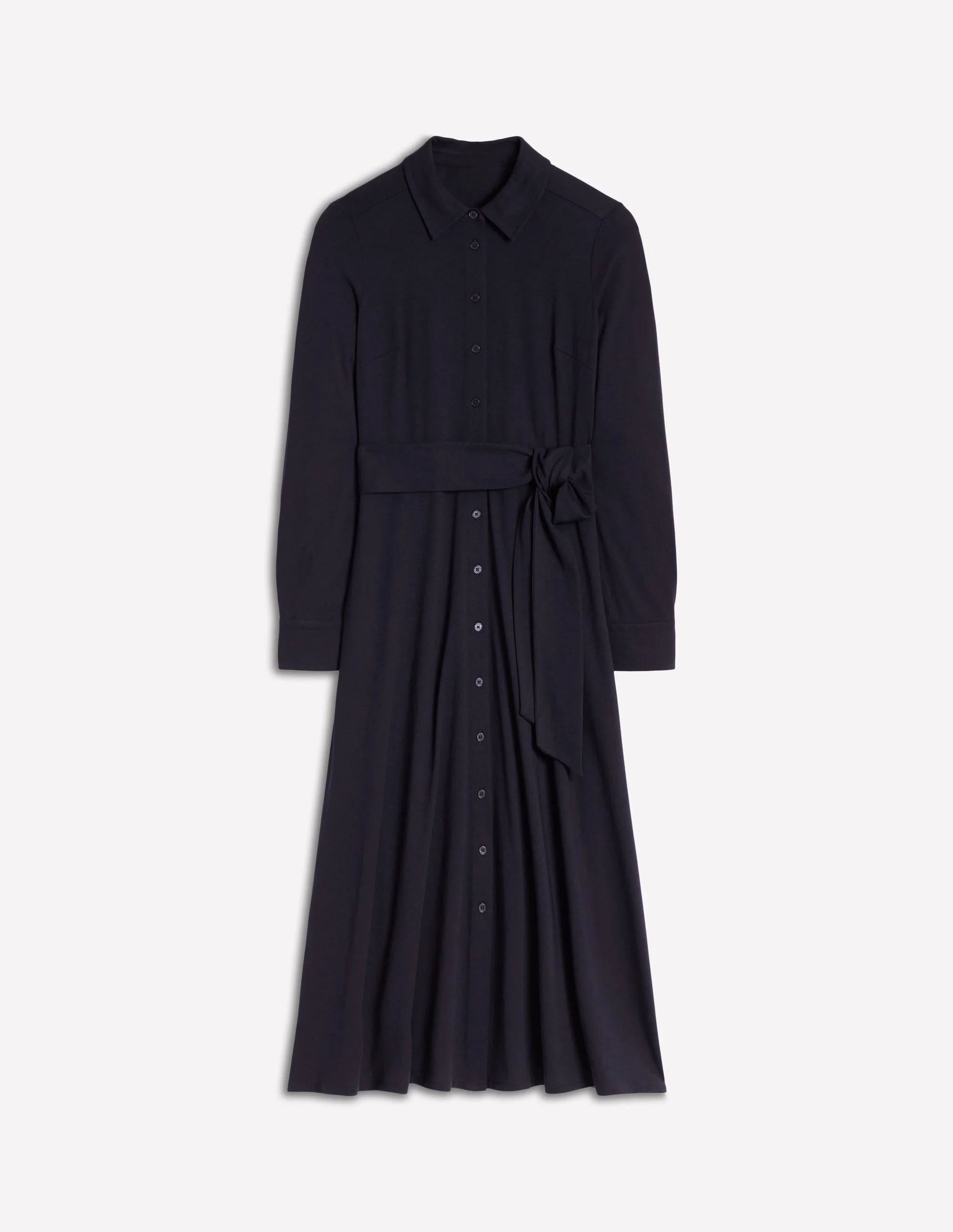 Marcia Jersey Shirt Dress-Navy - 1