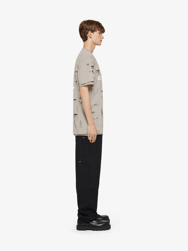 GIVENCHY OVERSIZED T-SHIRT IN DESTROYED COTTON 3