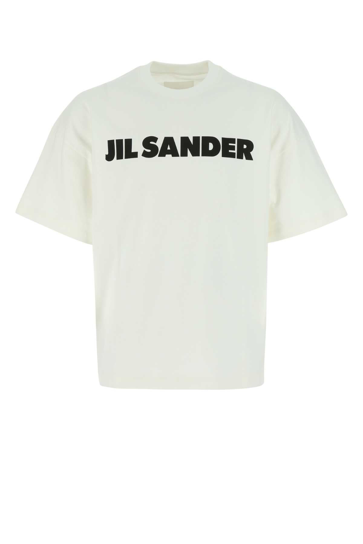 Jil Sander Men Ivory Cotton Oversize T-Shirt - 1