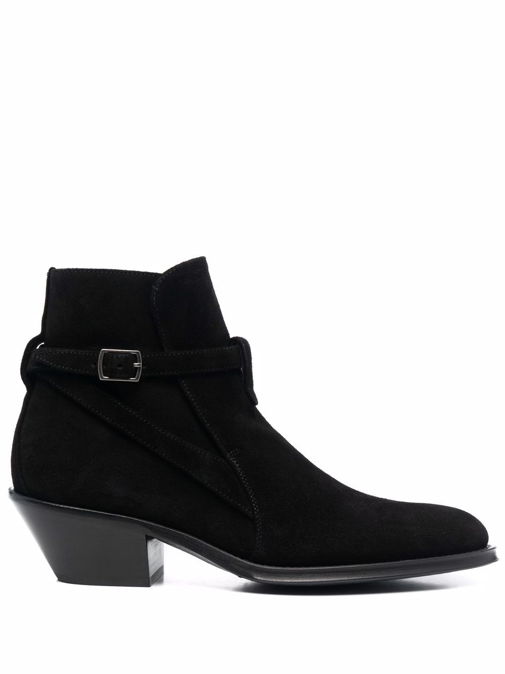 buckled strap ankle boots - 1