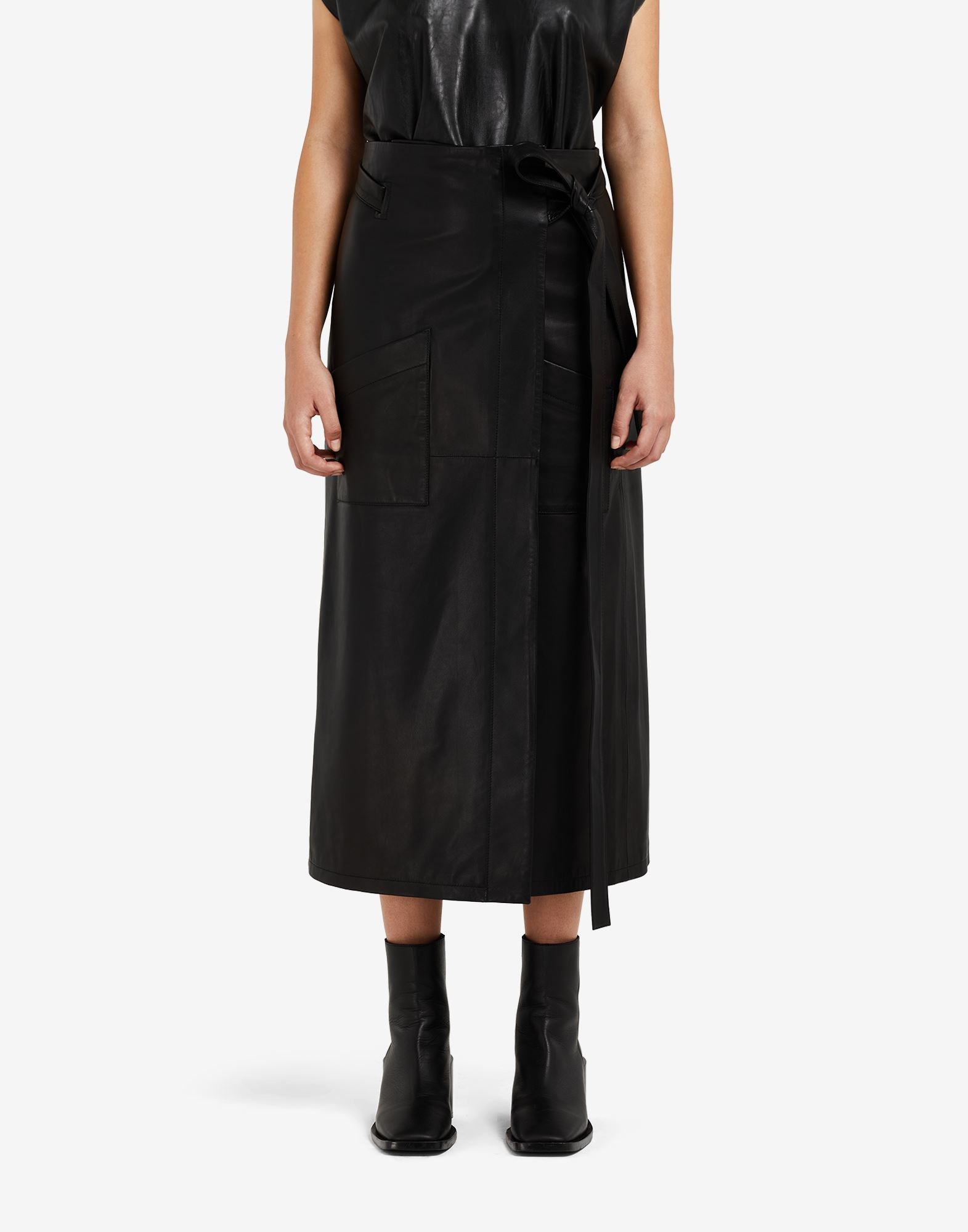 Leather wrap skirt - 5