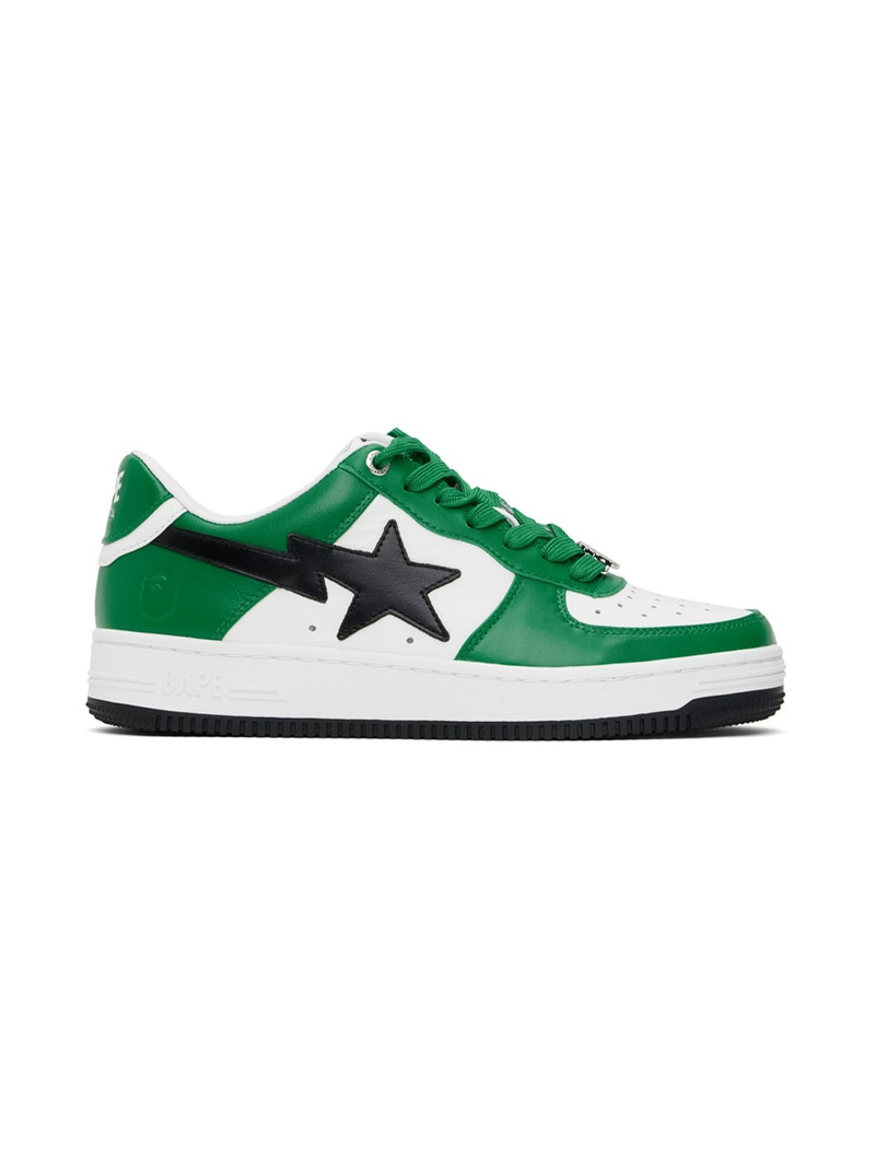 Green & White Sta #3 Sneakers - 1