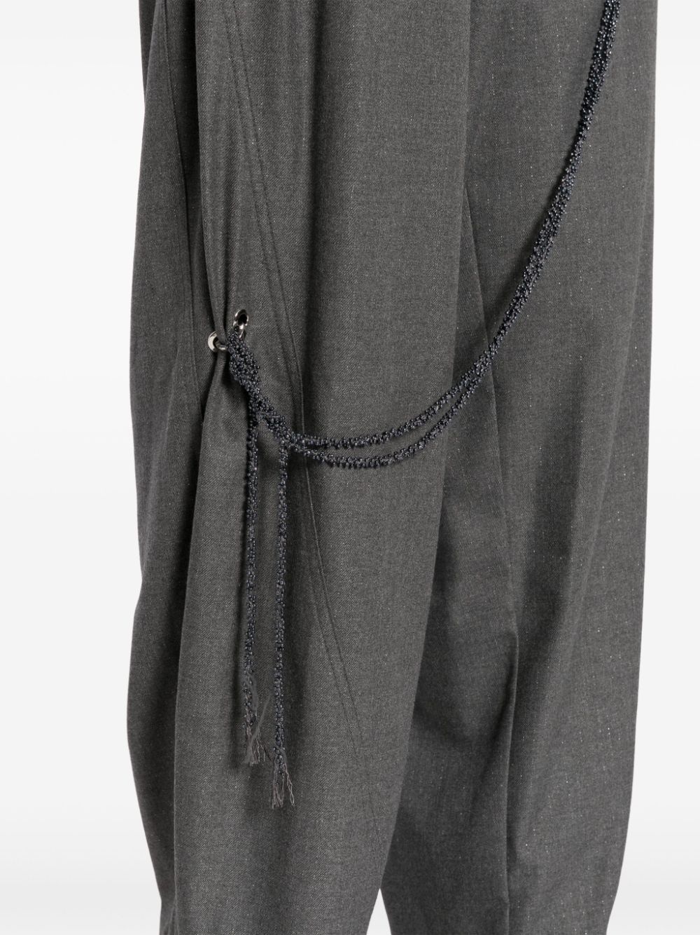 chain adorned wide-leg trousers - 5