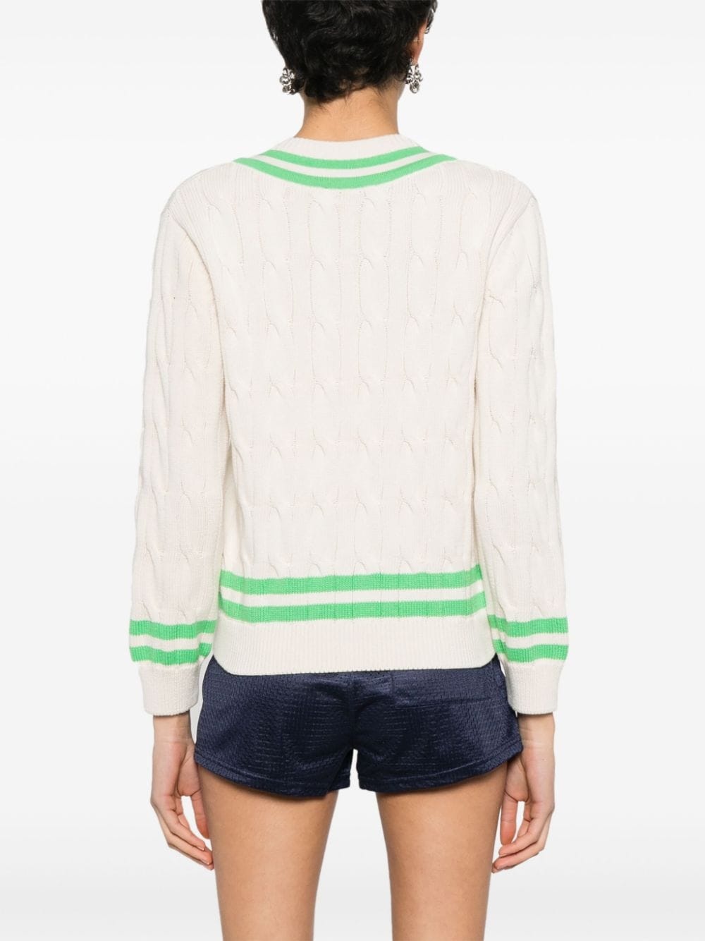 cable-knit cotton jumper - 4