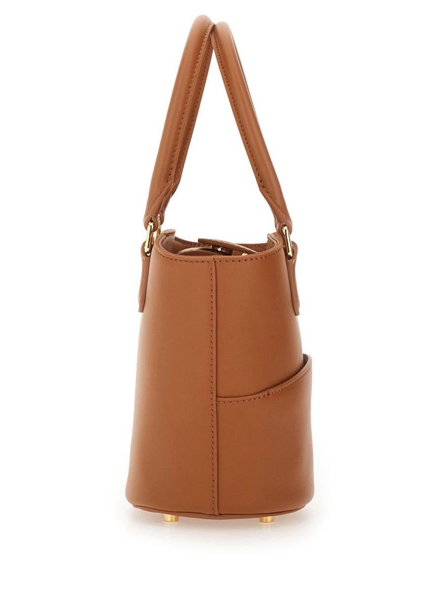 Leather Tote Bag With Charm - 4