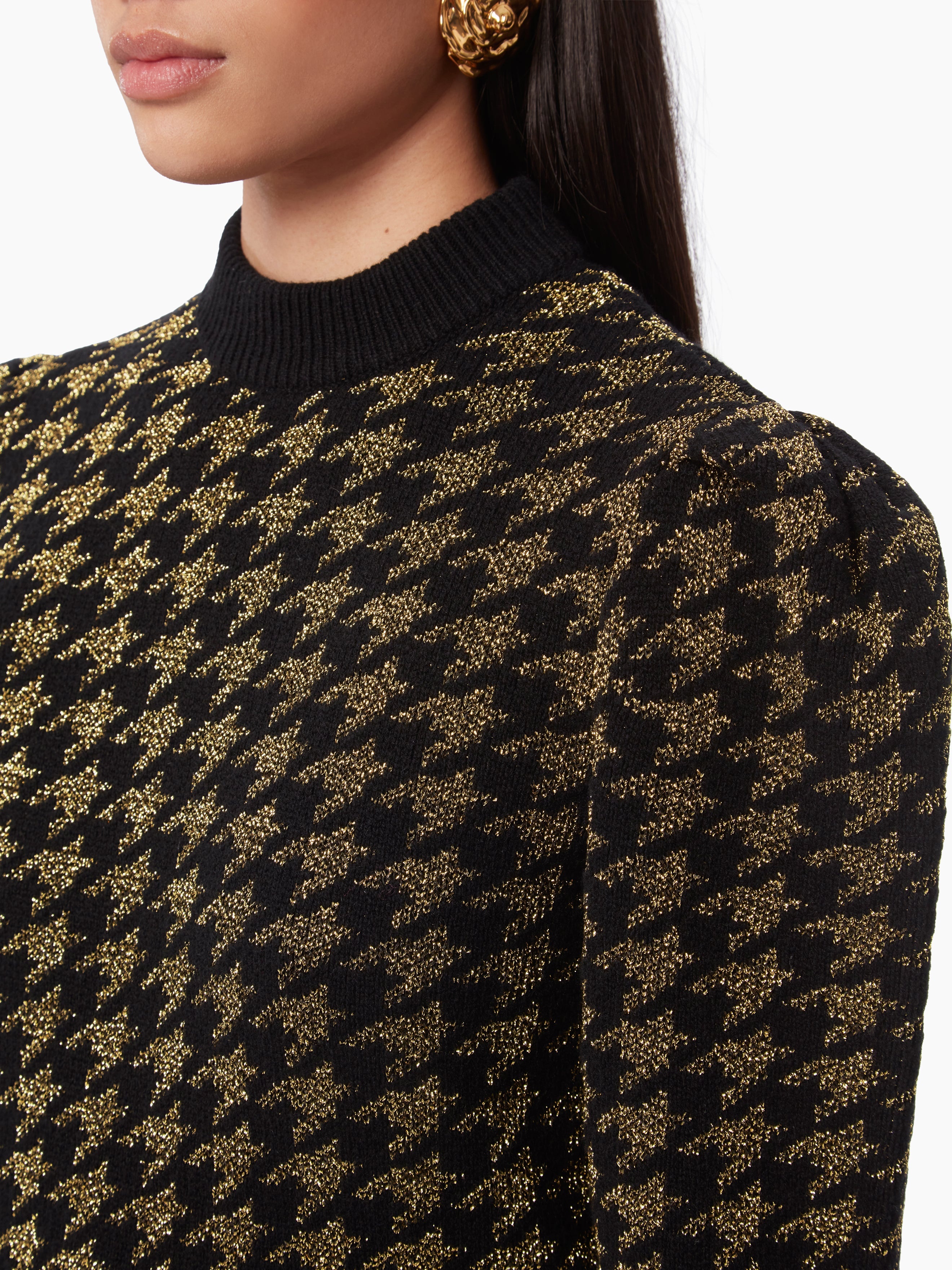 HOUNDSTOOTH JACQUARD SWEATER - 3