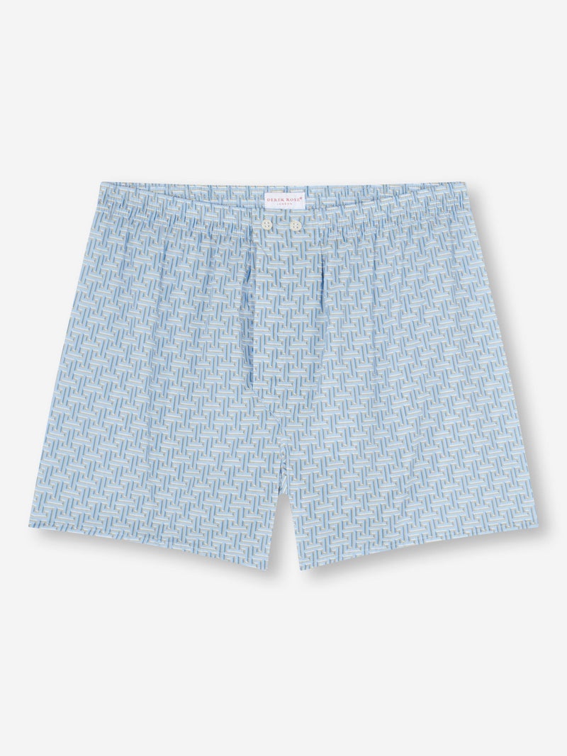 Men's Classic Fit Boxers Ledbury 72 Cotton Batiste Blue - 1