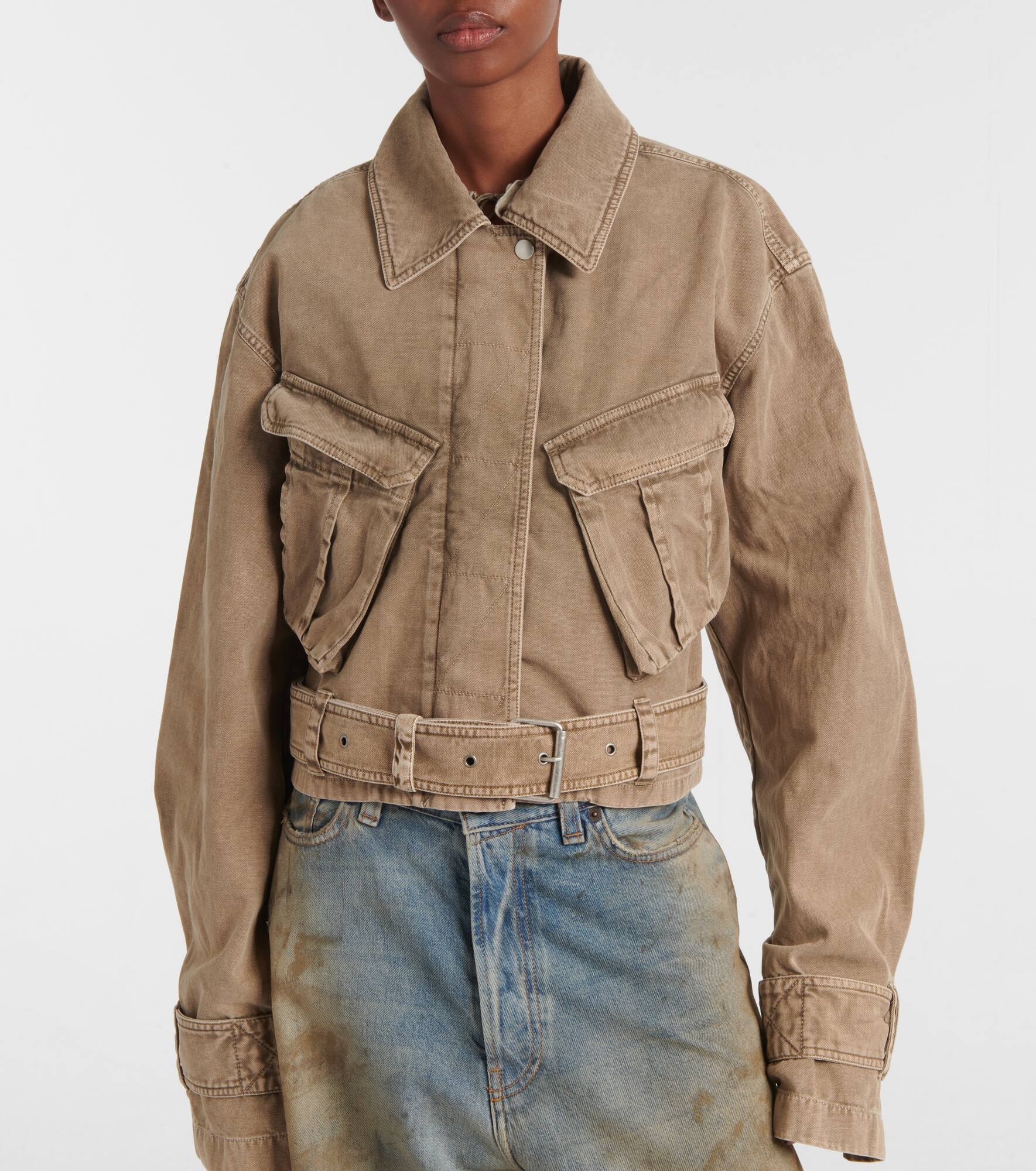 Denim cargo jacket - 6