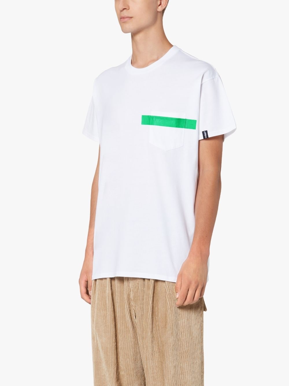 WHITE X GREEN COTTON T-SHIRT | GJM-206 - 3