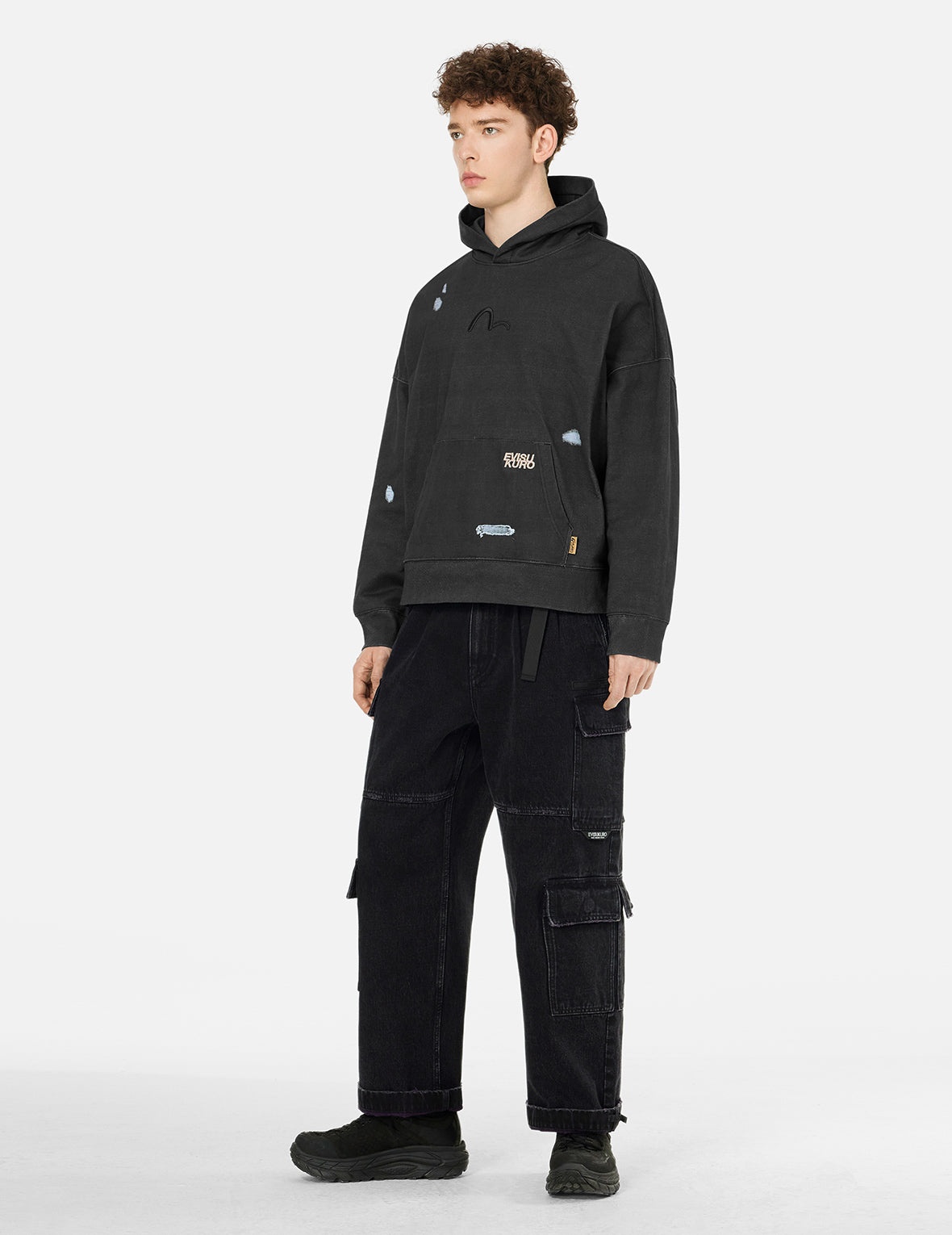 Distressed Prints Oversized Hoodie - 3