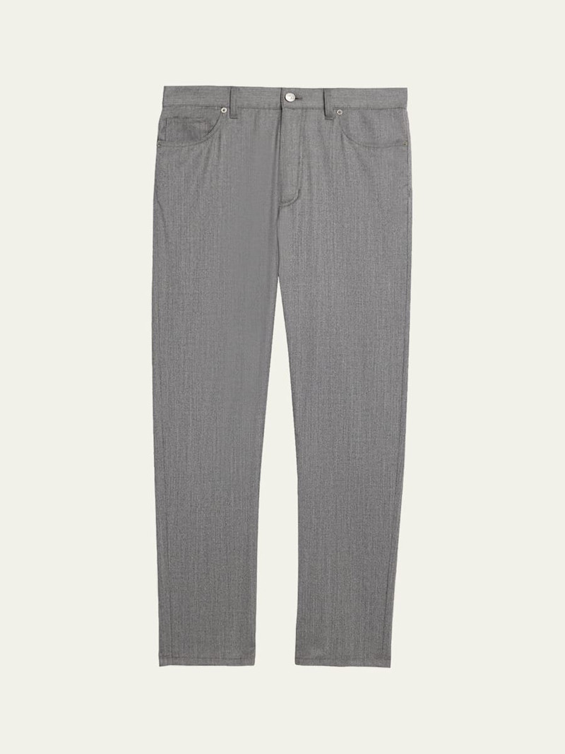 Men's Wool Straight Leg Five-Pocket Pants 1