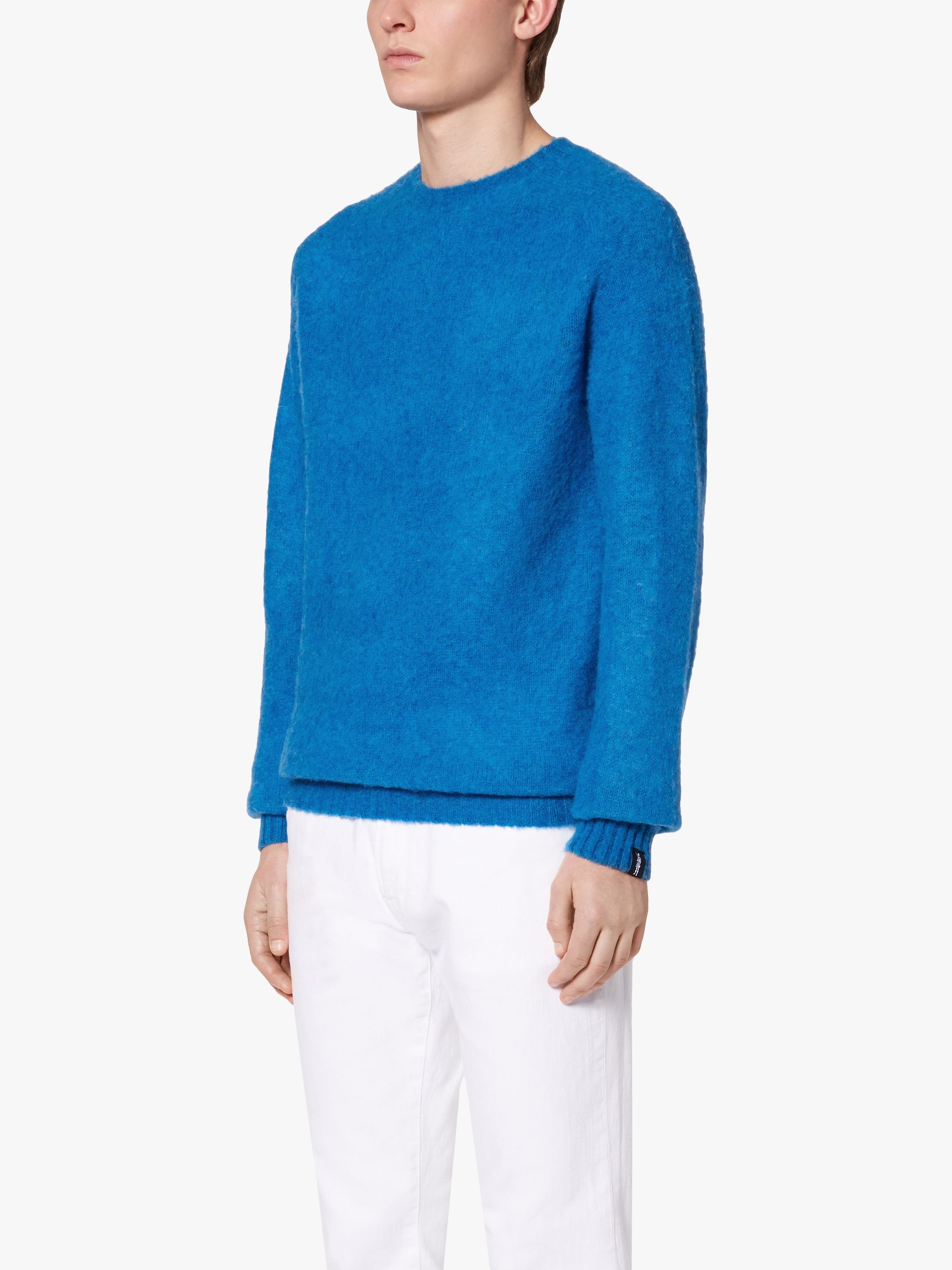 HUTCHINS BLUE WOOL CREW NECK SWEATER - 3