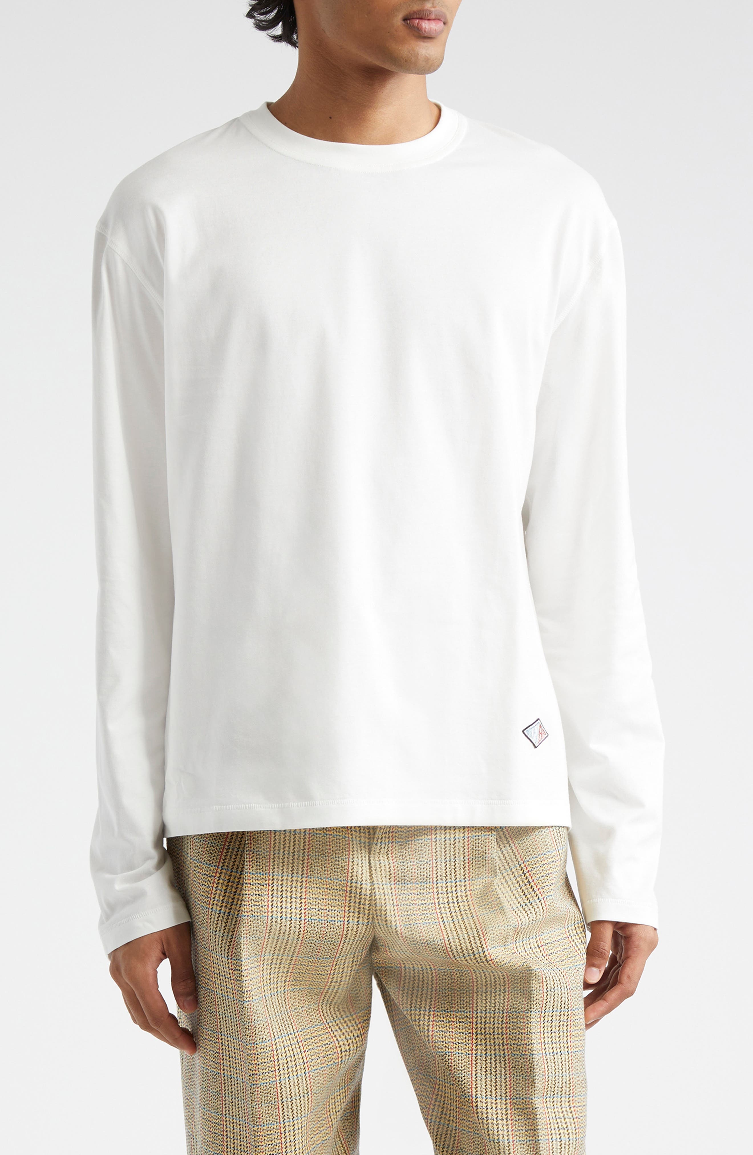 Bottega Veneta Light Long Sleeve Cotton Jersey T-Shirt in Chalk at Nordstrom - 1