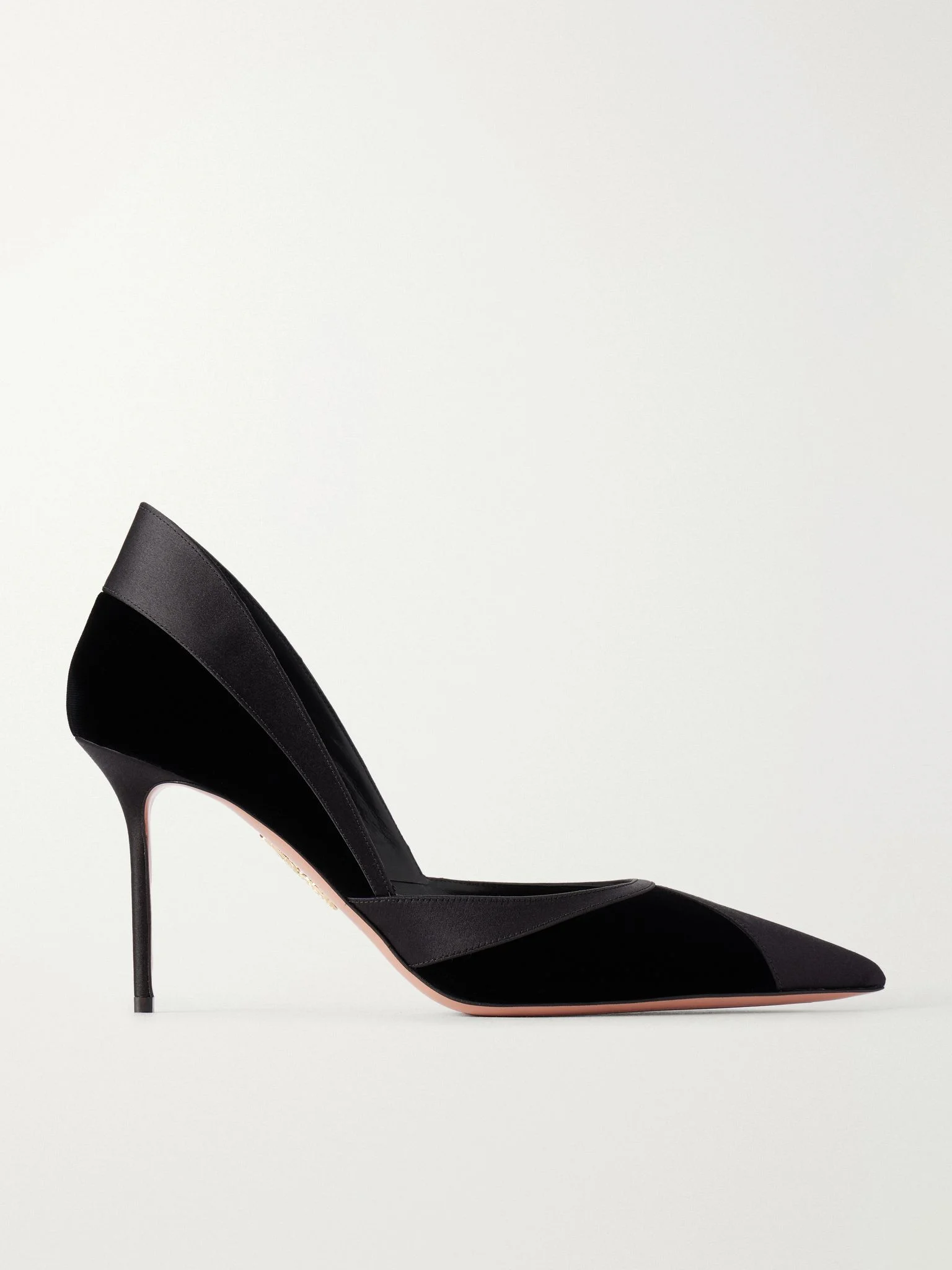 Shadow 85 velvet and satin pumps Black - 1