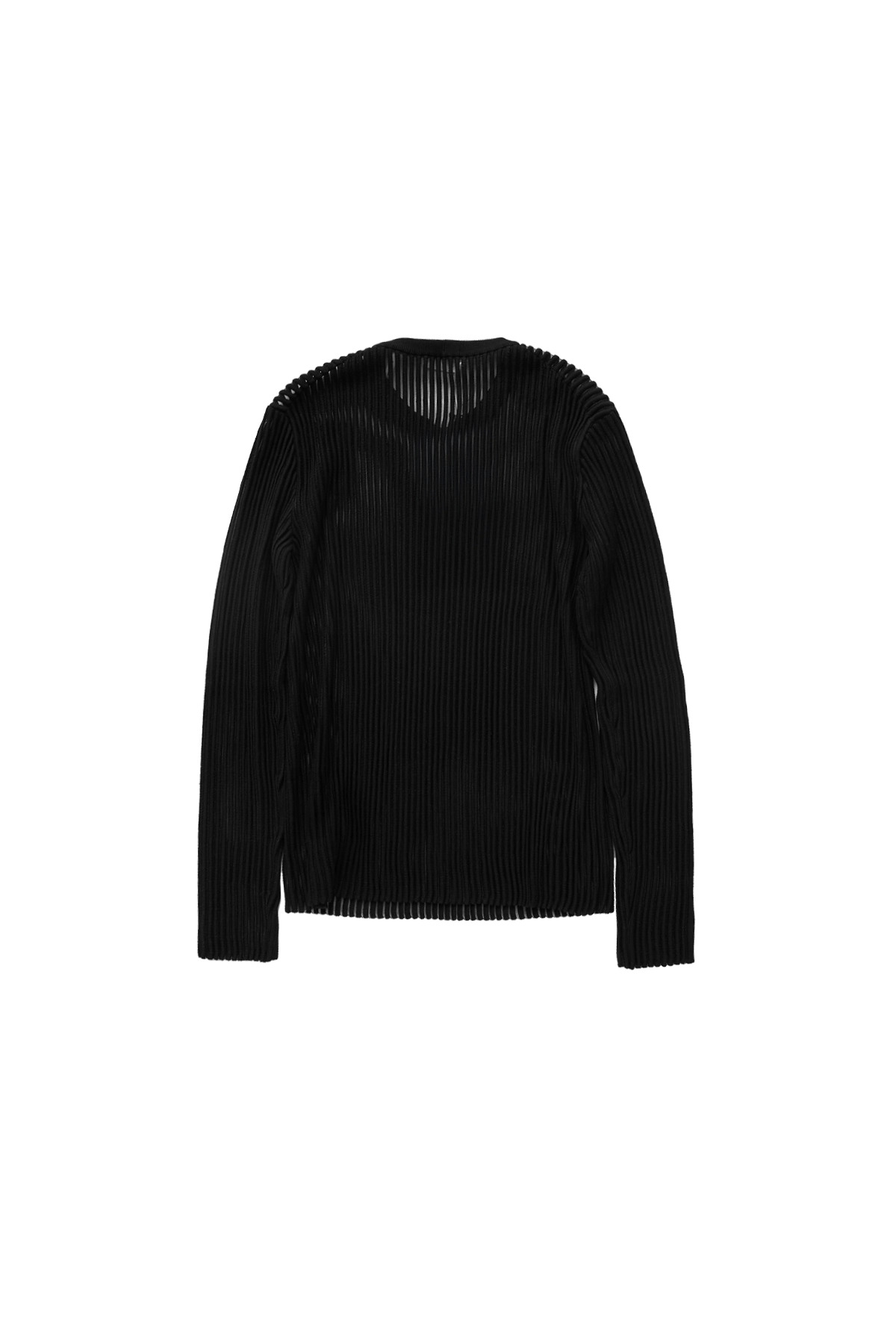Helmut Lang Shadow Striped Mesh Sweater Black - 2