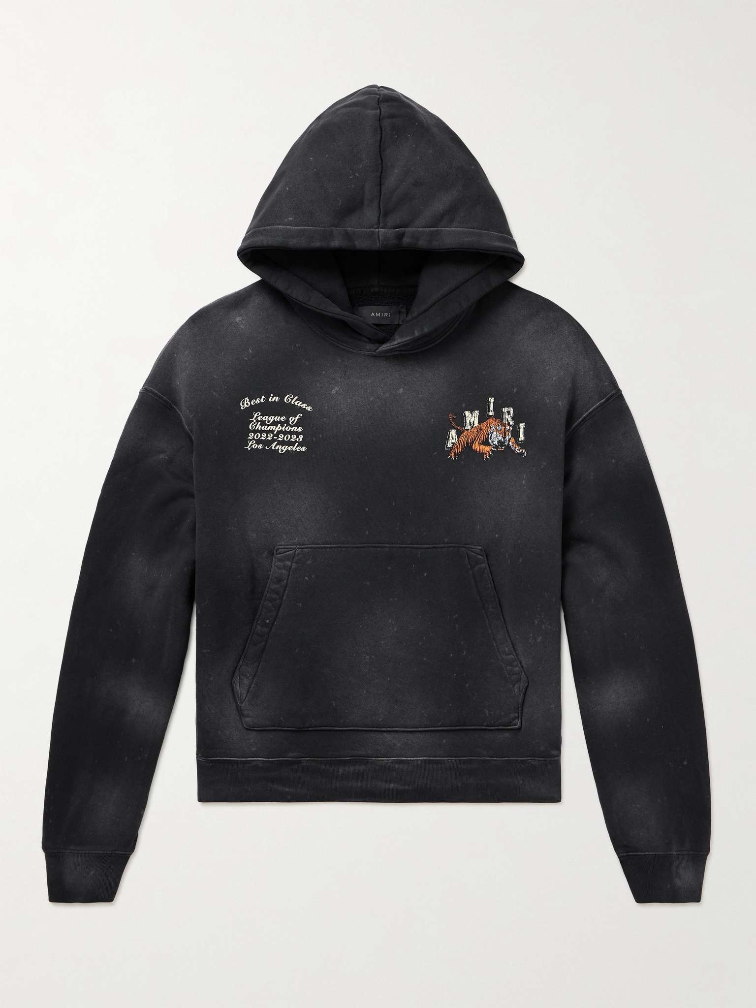 OFF-WHITE OW Logo-Print Cotton Hoodie Black