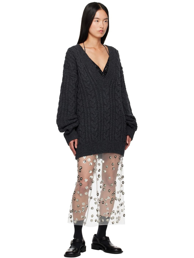 CECILIE BAHNSEN Gray Alia Sweater outlook