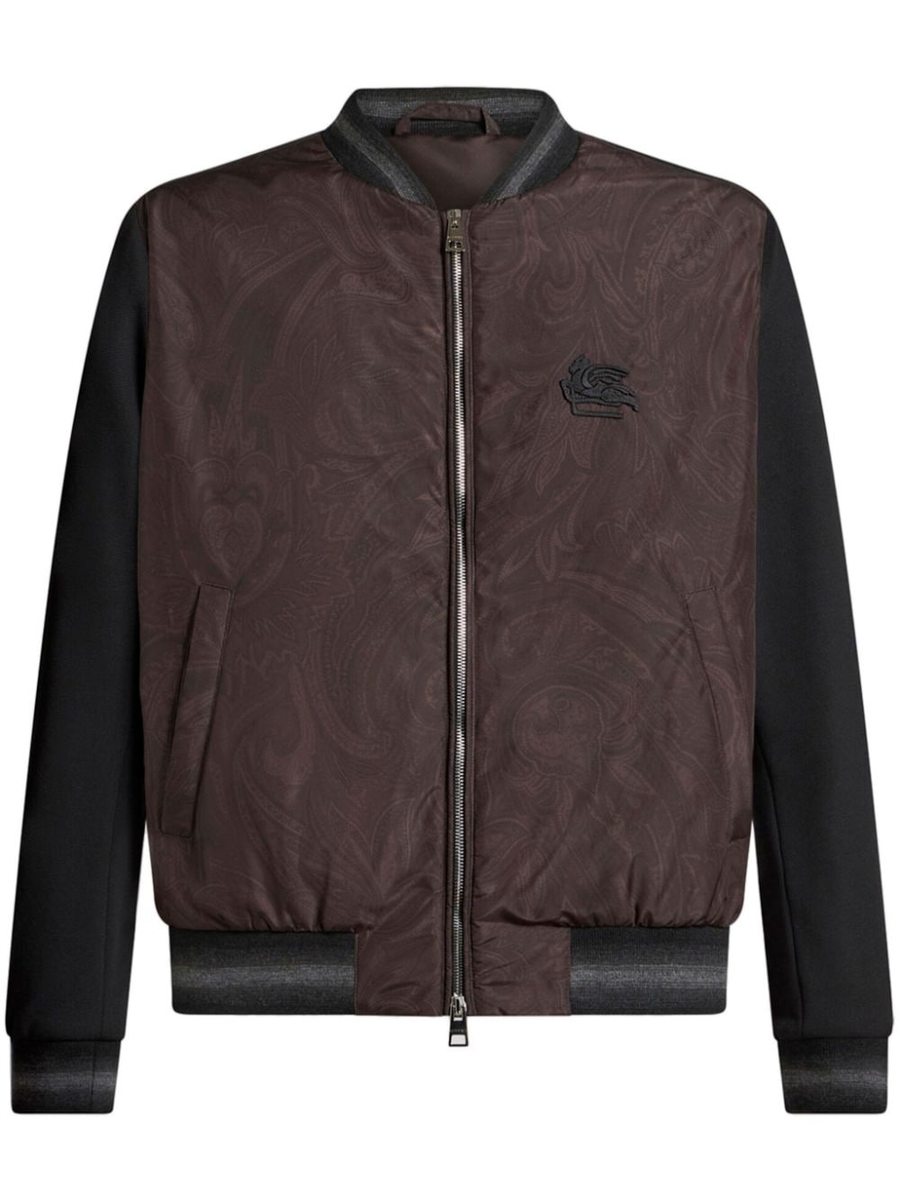 paisley-print panelled bomber jacket - 1