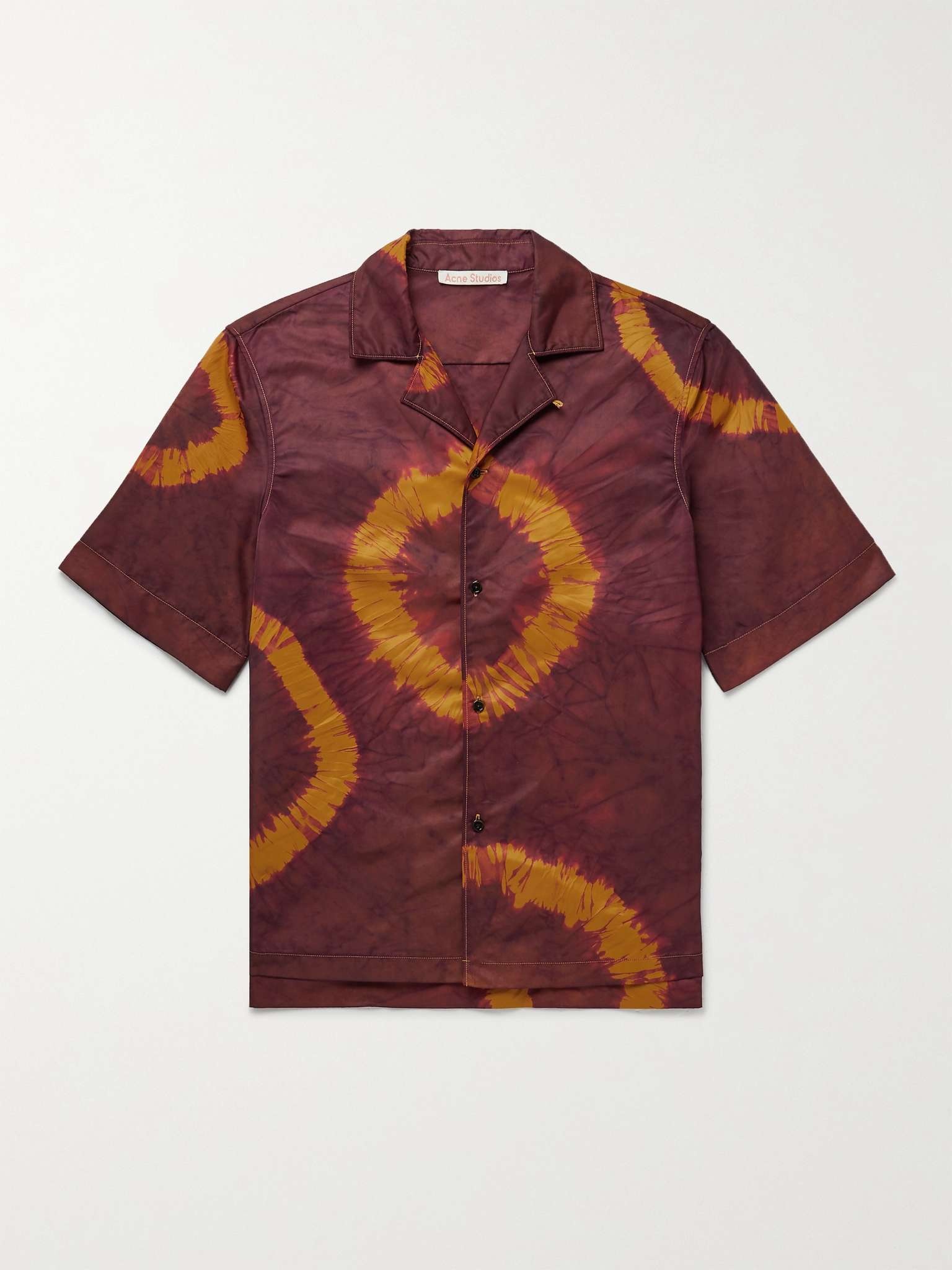 Camp-Collar Tie-Dyed Nylon Shirt - 1