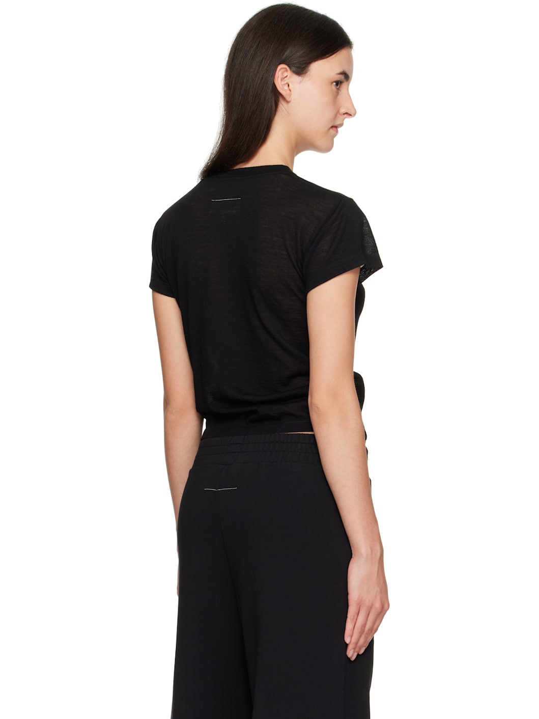 Black Sheer Wool T-shirt - 3