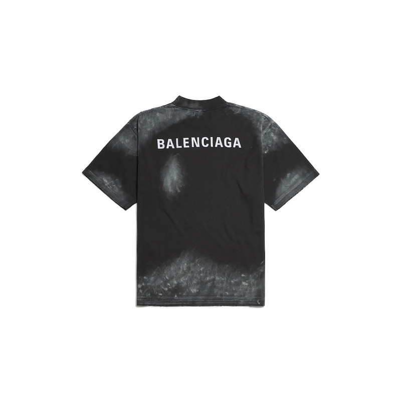BALENCIAGA Men's Balenciaga Back T-shirt Medium Fit in Faded Black/white outlook