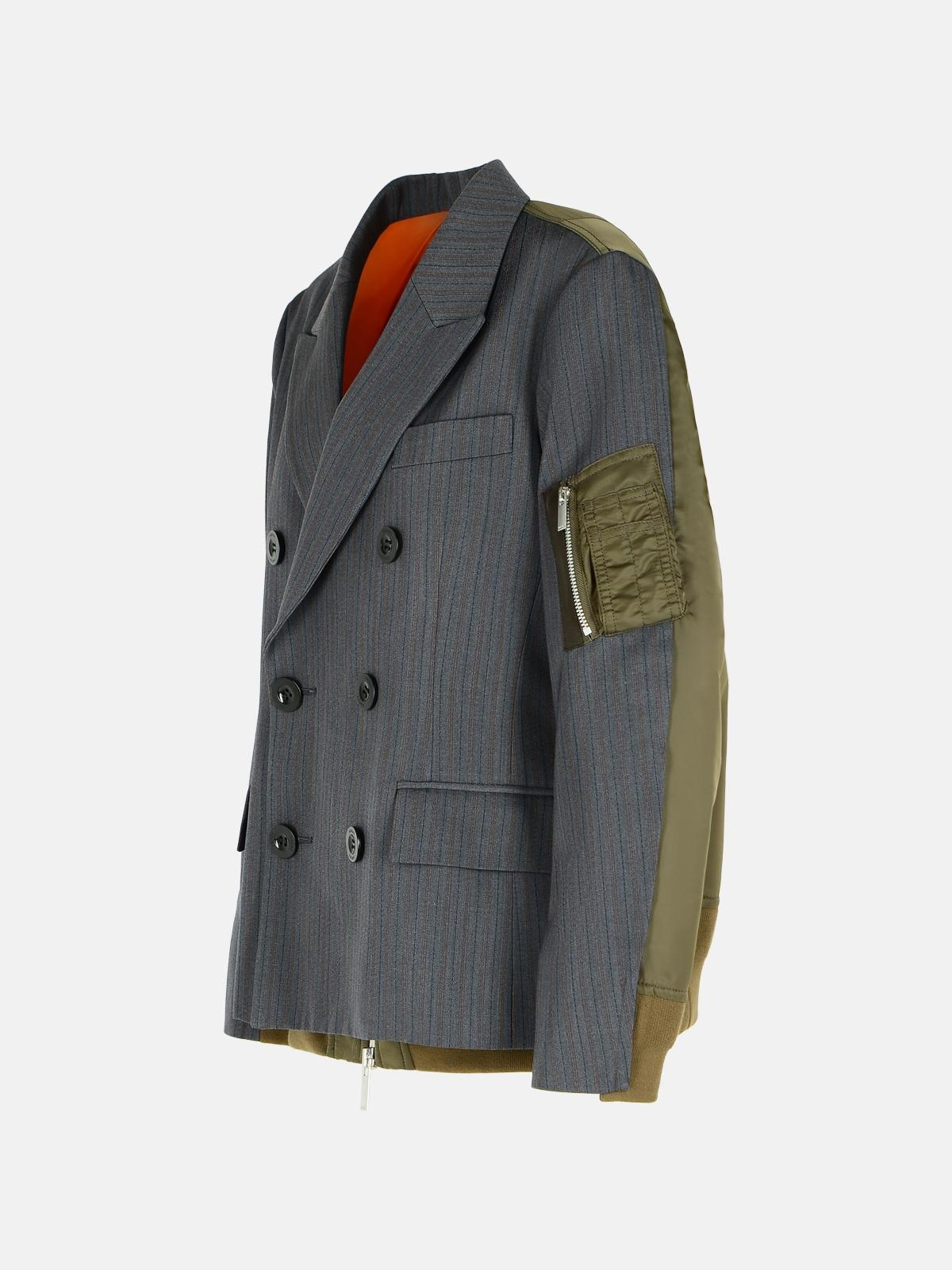 GREY WOOL BLEND JACKET - 2