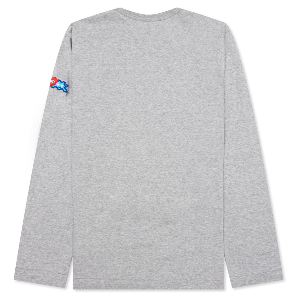 COMME DES GARCONS PLAY X THE ARTIST INVADER L/S TEE - GREY - 2