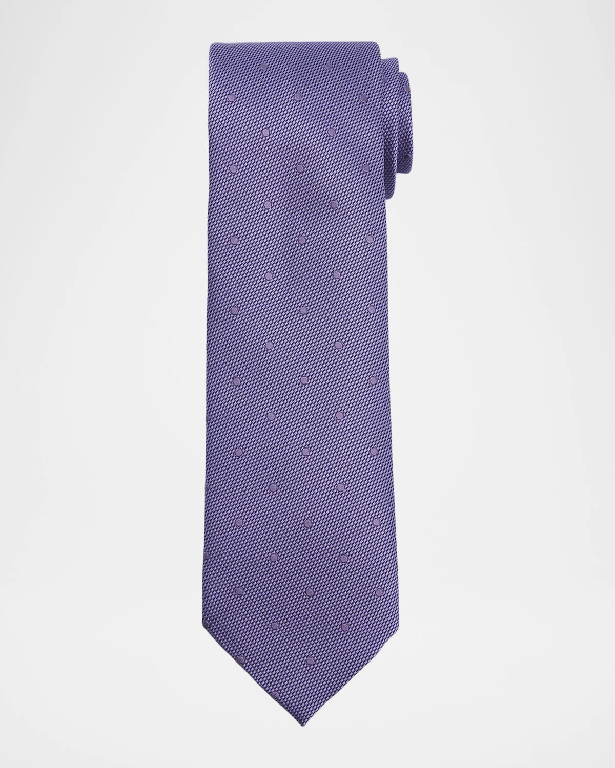 Men's Contrast Polka-Dot Silk Tie - 1