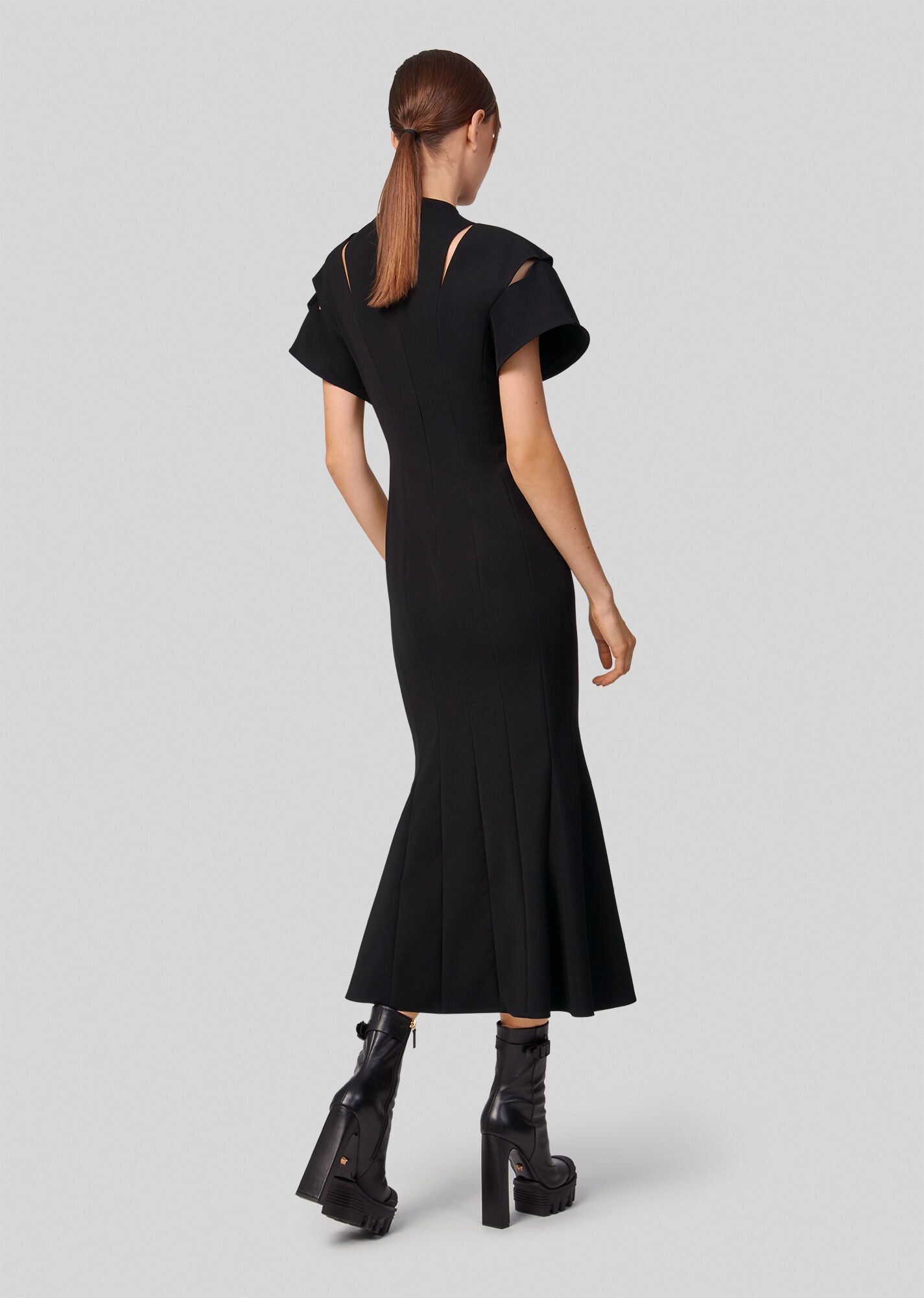 Midi Dress With Slashes - 3