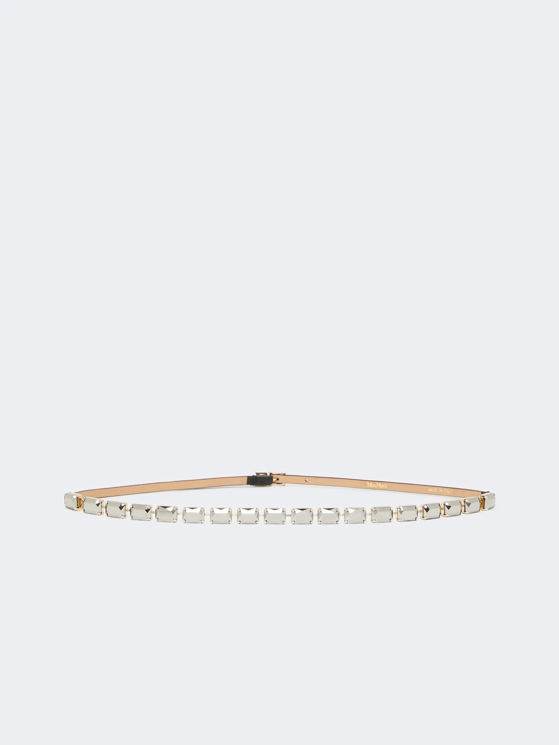 FUMANTE Jewelled nappa leather belt - BLACK - 1