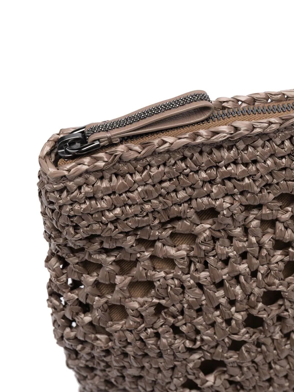 straw-woven clutch bag - 4